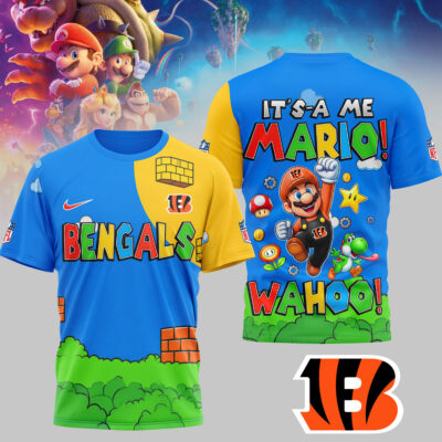 Cincinnati Bengals | Premium NFL Its a Me Mario 3D Shirt