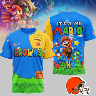 Cleveland Browns | Premium NFL Its a Me Mario 3D Shirt