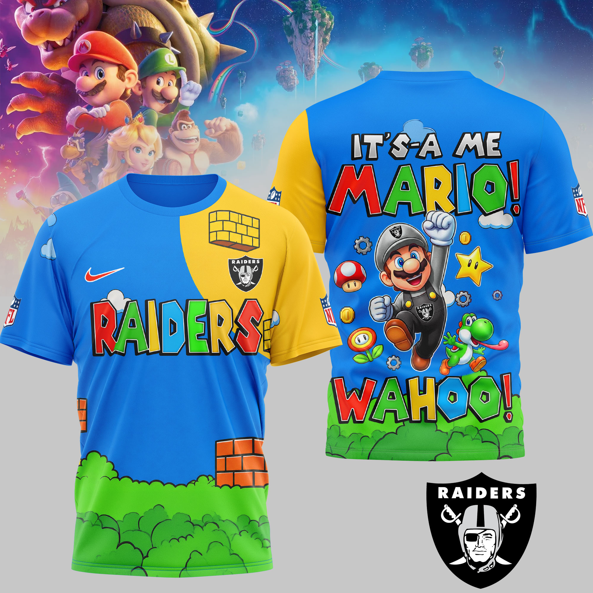 Las Vegas Raiders | Premium NFL Its a Me Mario 3D Shirt