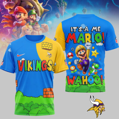 Minnesota Vikings | Premium NFL Its a Me Mario 3D Shirt