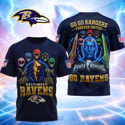 Baltimore Ravens | Premium NFL Go Go Rangers 3D Shirt