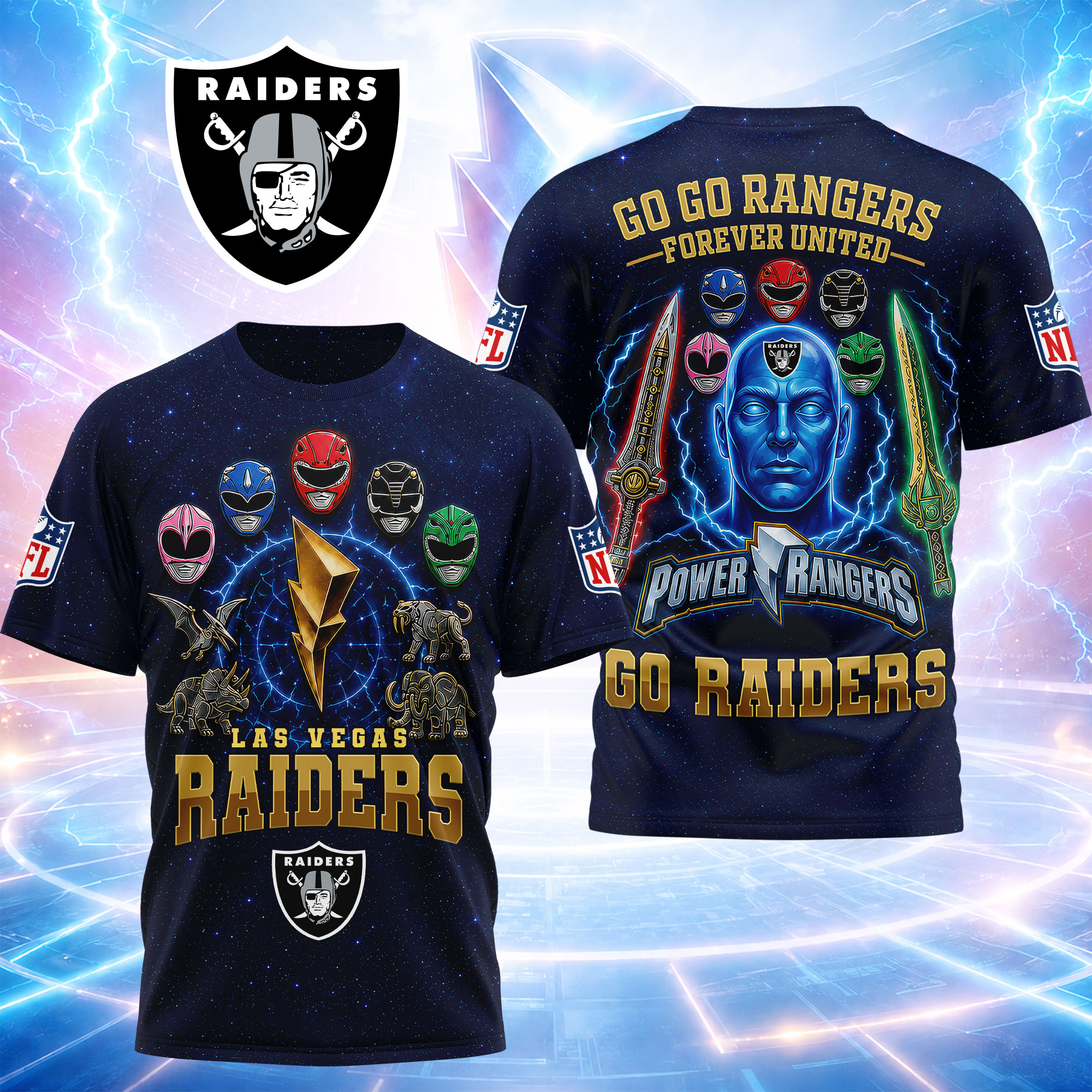 Las Vegas Raiders | Premium NFL Go Go Rangers 3D Shirt