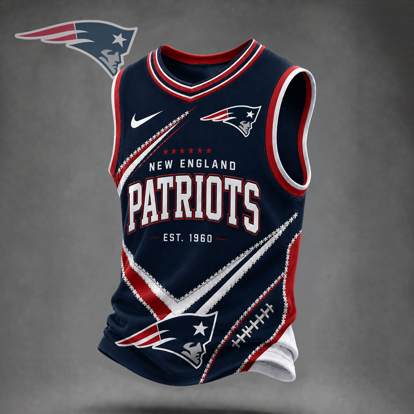New England Patriots | Premium NFL Game Day V-neck Tank Top Jersey