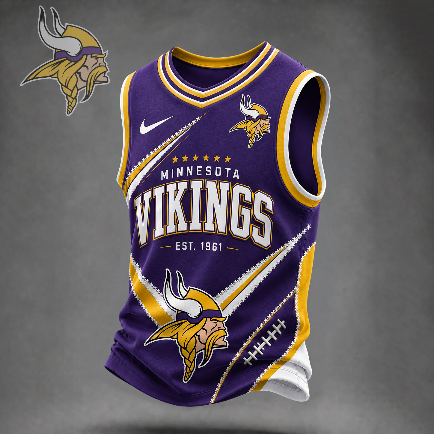 Minnesota Vikings | Premium NFL Game Day V-neck Tank Top Jersey