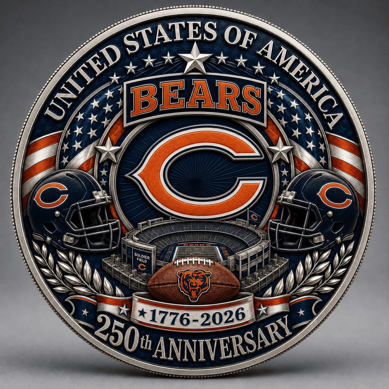 Chicago Bears | Premium NFL 250 Years Of Freedom Commemorative Coin