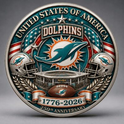 Miami Dolphins | Premium NFL 250 Years Of Freedom Commemorative Coin