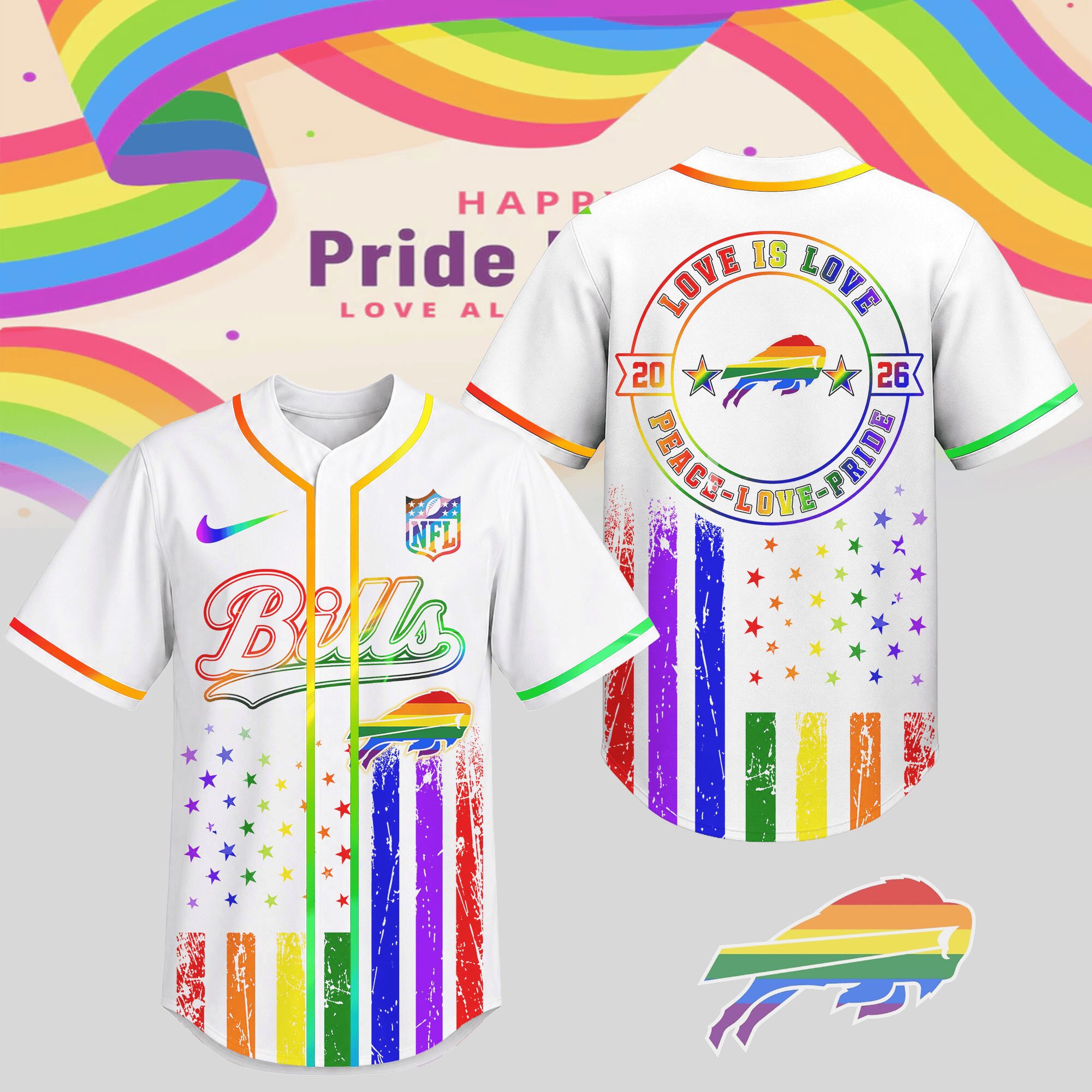 Buffalo Bills | Premium NFL Pride Love Limited Edition Jersey NTH1