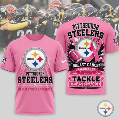 Pittsburgh Steelers | Premium NFL Tackle Breast Cancer Awareness 3D Shirt NTH1