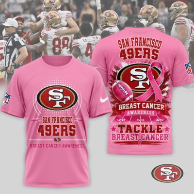 San Francisco 49ers | Premium NFL Tackle Breast Cancer Awareness 3D Shirt NTH1