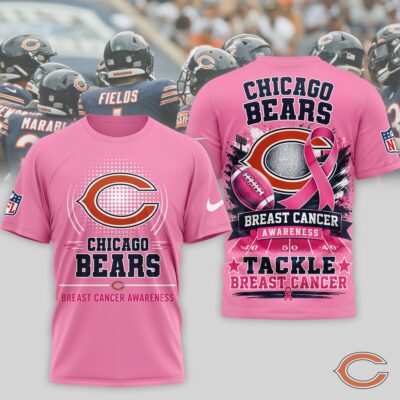 Chicago Bears | Premium NFL Tackle Breast Cancer Awareness 3D Shirt NTH1 - 2XL