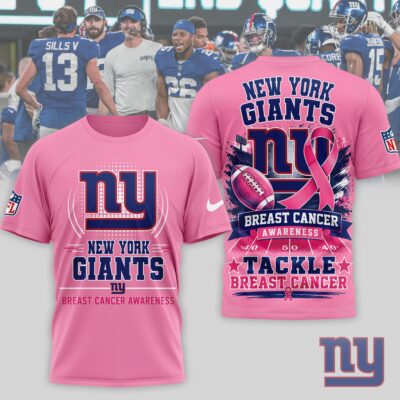 New York Giants | Premium NFL Tackle Breast Cancer Awareness 3D Shirt NTH1
