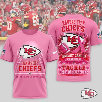 Kansas City Chiefs | Premium NFL Tackle Breast Cancer Awareness 3D Shirt NTH1