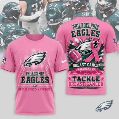 Philadelphia Eagles | Premium NFL Tackle Breast Cancer Awareness 3D Shirt NTH1