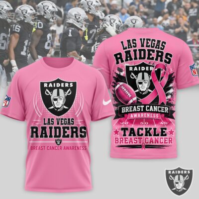 Las Vegas Raiders | Premium NFL Tackle Breast Cancer Awareness 3D Shirt NTH1
