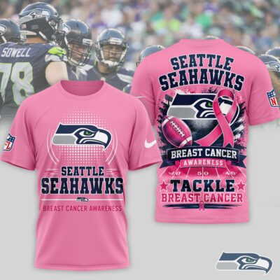 Seattle Seahawks | Premium NFL Tackle Breast Cancer Awareness 3D Shirt NTH1