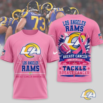 Los Angeles Rams | Premium NFL Tackle Breast Cancer Awareness 3D Shirt NTH1