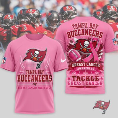 Tampa Bay Buccaneers | Premium NFL Tackle Breast Cancer Awareness 3D Shirt NTH1