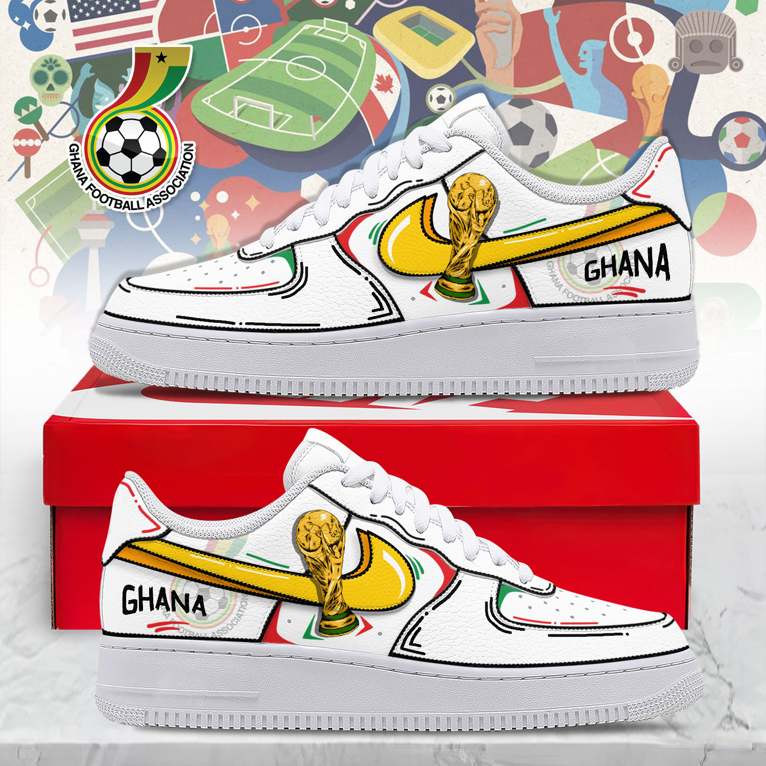 Ghana | Premium WC26 Legacy AF1 Shoes NTH1