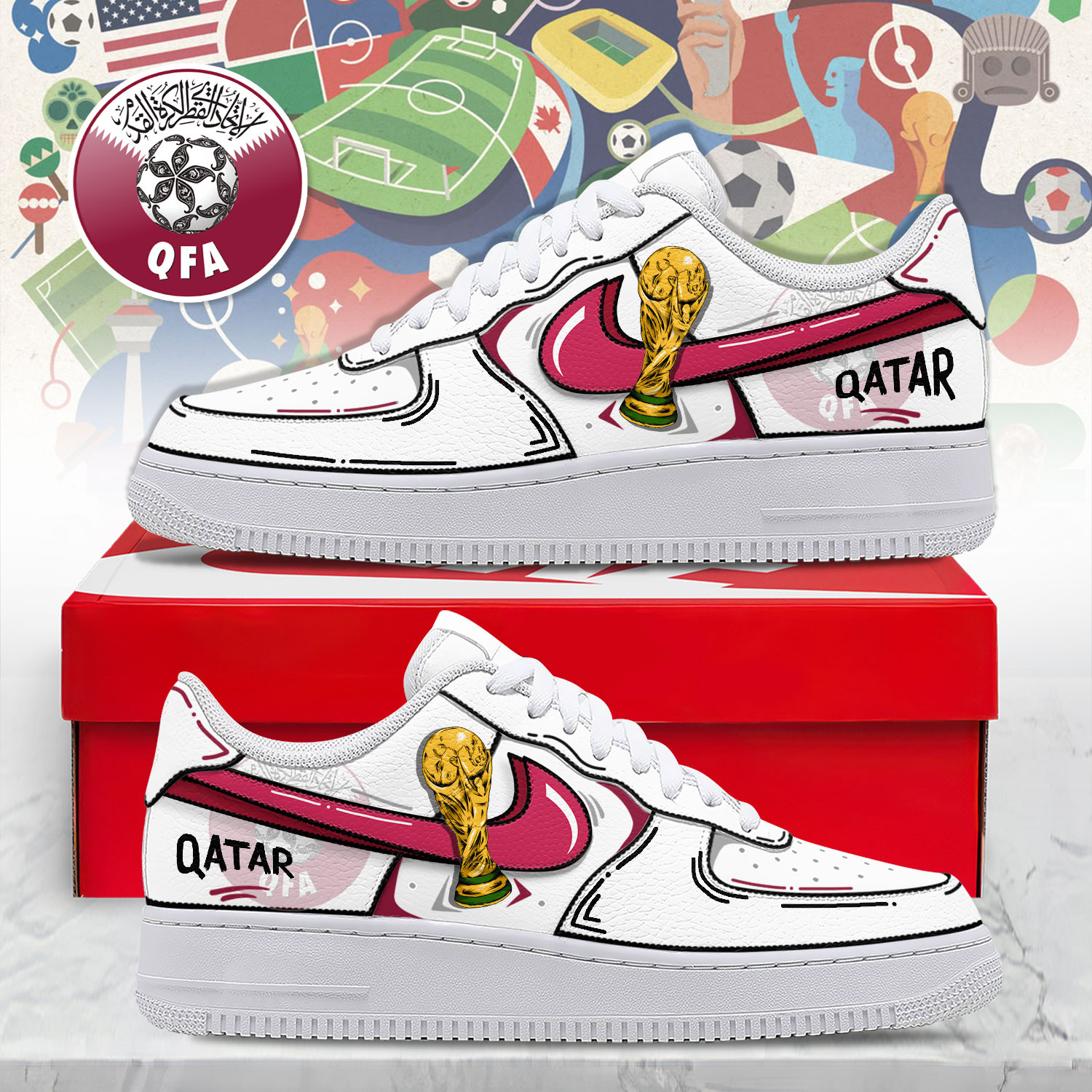 Qatar | Premium WC26 Legacy AF1 Shoes NTH1