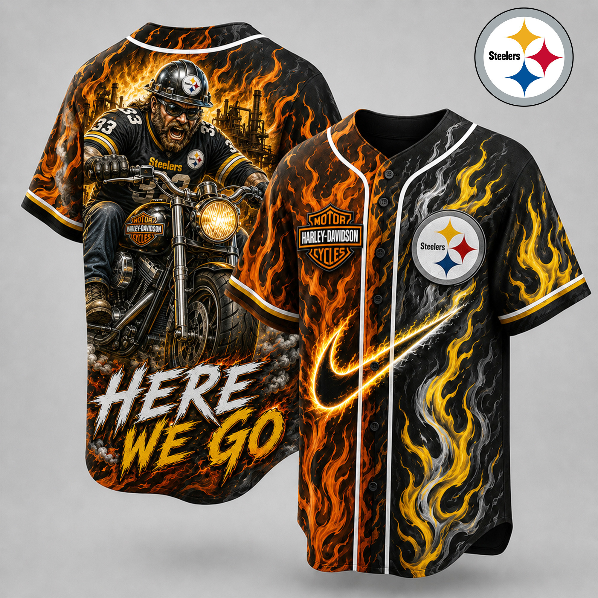 Pittsburgh Steelers | Premium NFL Harley Davidson Pride Jersey