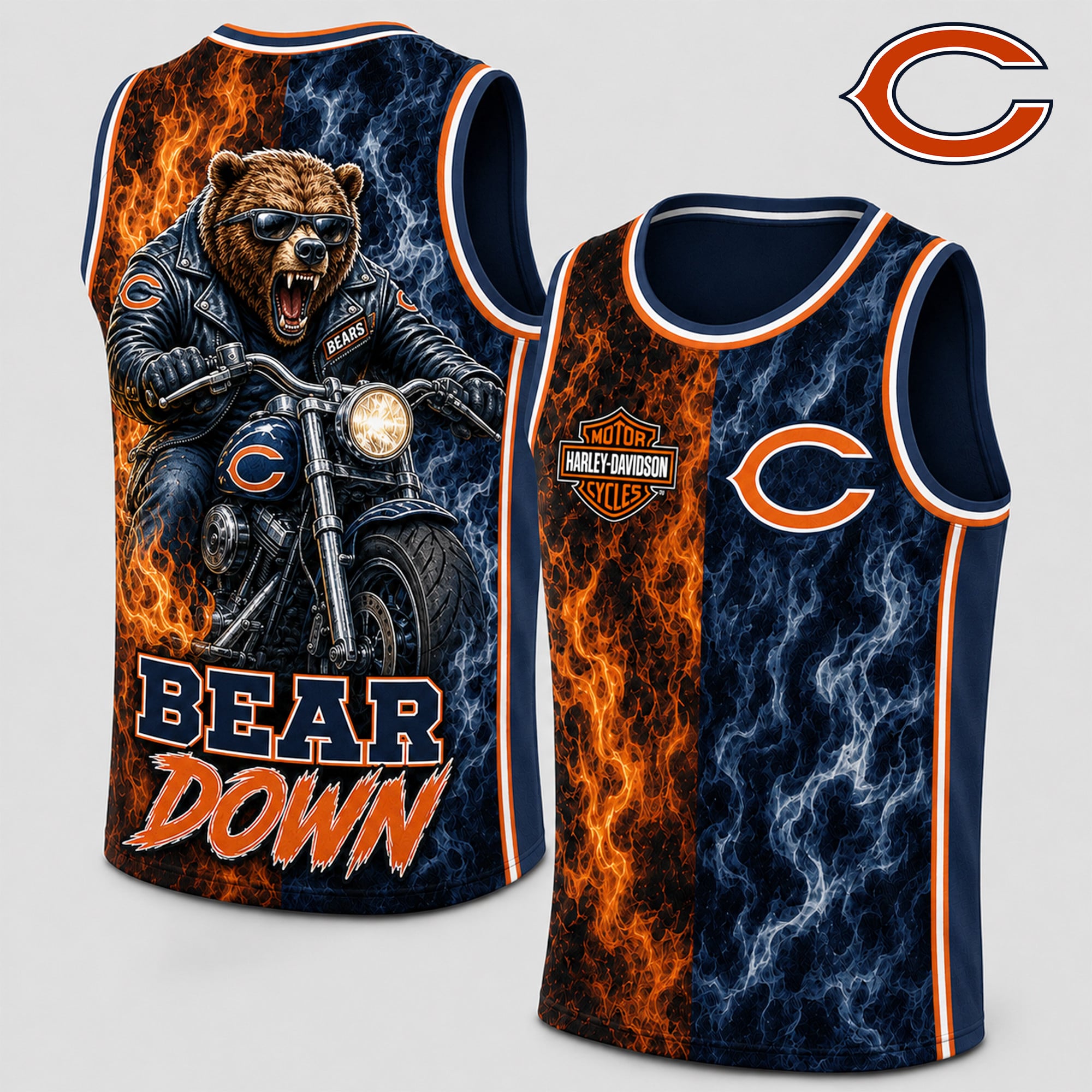 Chicago Bears | Premium NFL Harley Davidson Pride Tank Top Shirt
