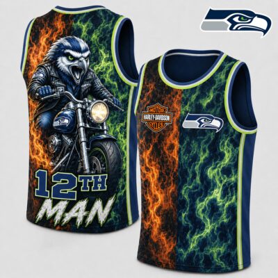 Seattle Seahawks | Premium NFL Harley Davidson Pride Tank Top Shirt - S