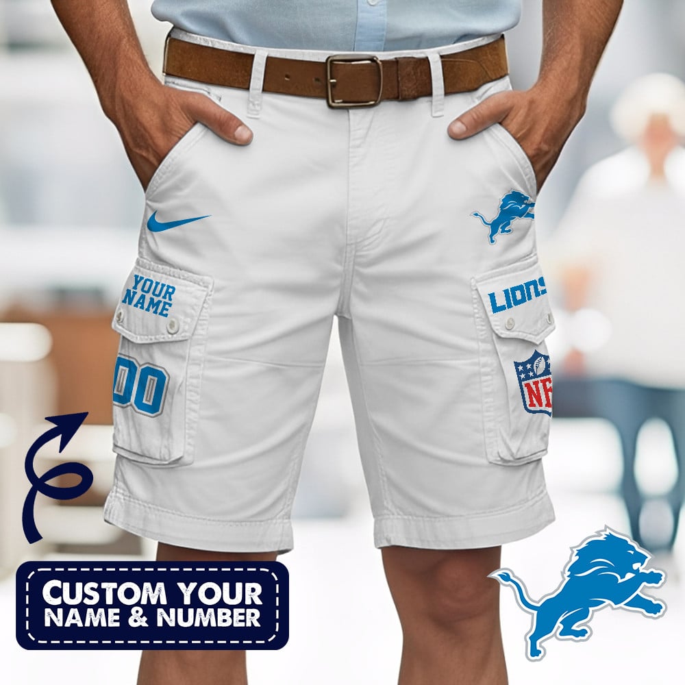 Detroit Lions | Premium NFL Custom Short With Square Pocket