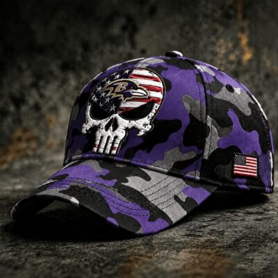 Baltimore Ravens | Premium NFL Skull Camo Classic Cap