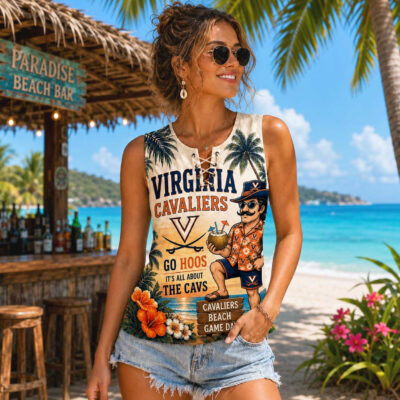 Virginia Cavaliers | Premium NCAA Tropical Game Day Lace-Up Tank Top - 2XL