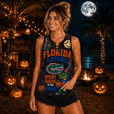 Florida Gators | Premium NCAA Halloween Night Lace-Up Tank Top