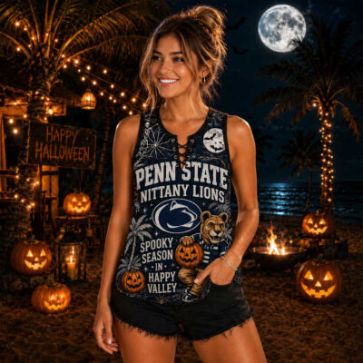 Penn State Nittany Lions | Premium NCAA Halloween Night Lace-Up Tank Top - 4XL