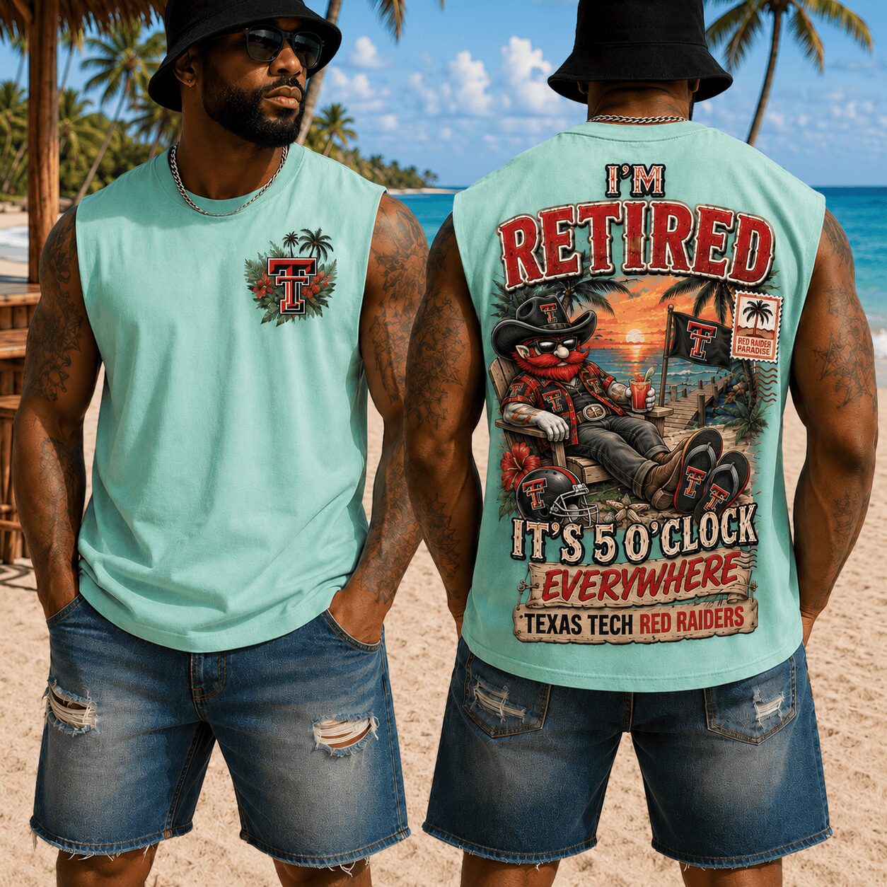Texas Tech Red Raiders | Premium NCAA Retired In Paradise Tank Top Shirt
