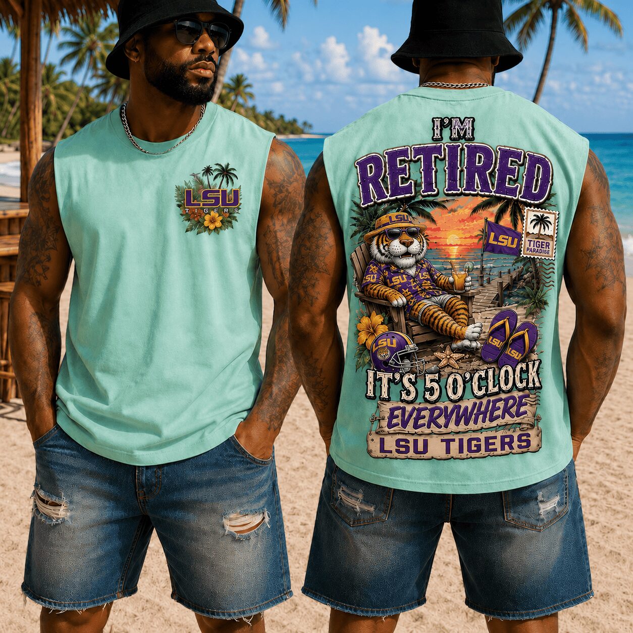 LSU Tigers | Premium NCAA Retired In Paradise Tank Top Shirt