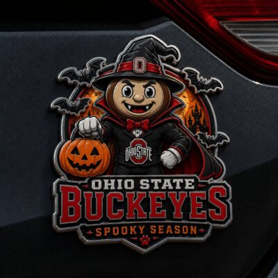 Ohio State Buckeyes | Premium NCAA Halloween Edition Car Namge Badge