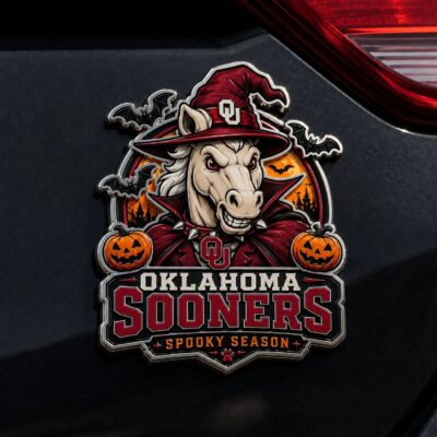 Oklahoma Sooners | Premium NCAA Halloween Edition Car Namge Badge
