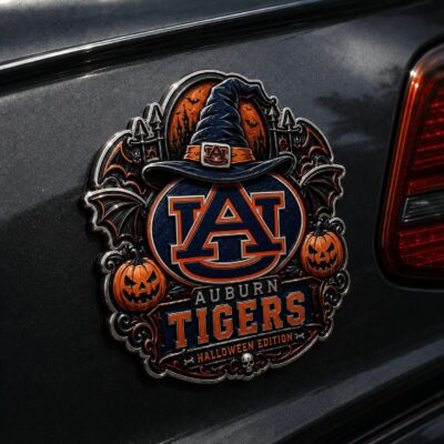 Auburn Tigers | Premium NCAA Halloween Edition Car Namge Badge
