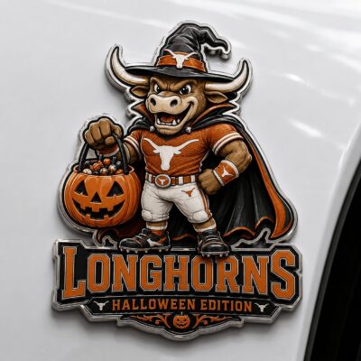 Texas Longhorns | Premium NCAA Halloween Edition Car Namge Badge