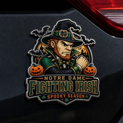 Notre Dame Fighting Irish | Premium NCAA Halloween Edition Car Namge Badge