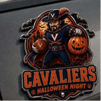 Virginia Cavaliers | Premium NCAA Halloween Edition Car Namge Badge