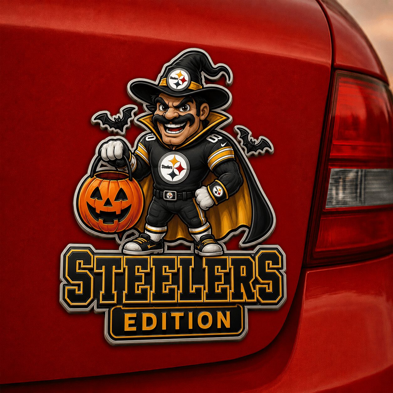 Pittsburgh Steelers | Premium NFL Halloween Edition Car Namge Badge