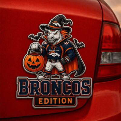 Denver Broncos | Premium NFL Halloween Edition Car Namge Badge