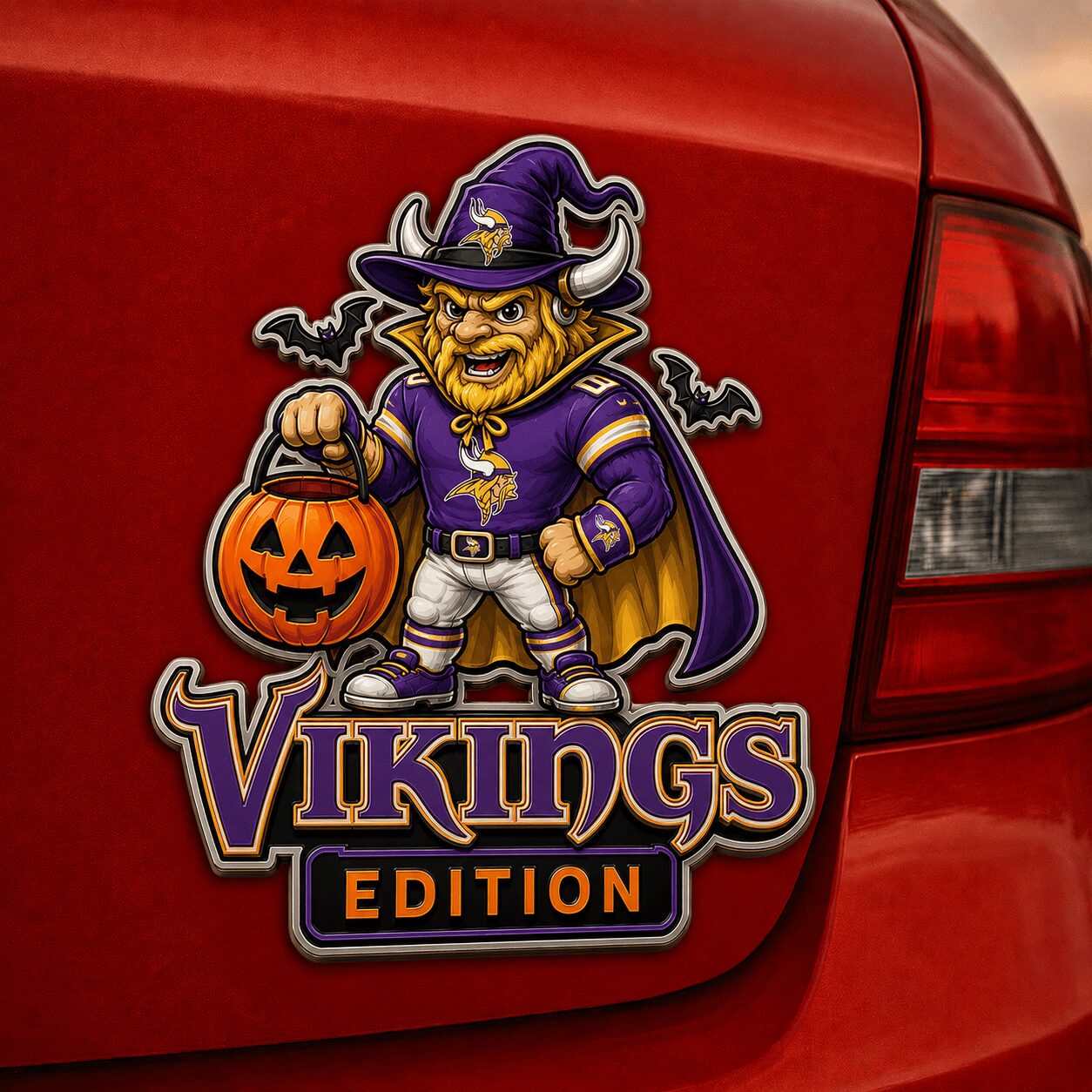 Minnesota Vikings | Premium NFL Halloween Edition Car Namge Badge