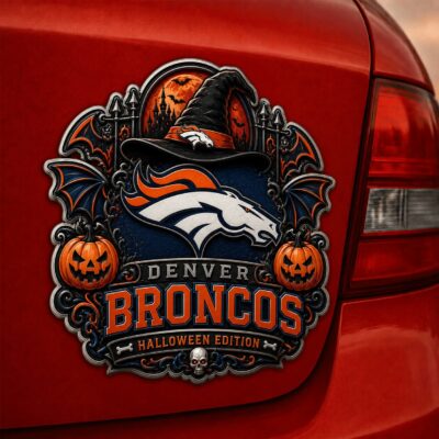 Denver Broncos | Premium NFL Halloween Edition Car Namge Badge