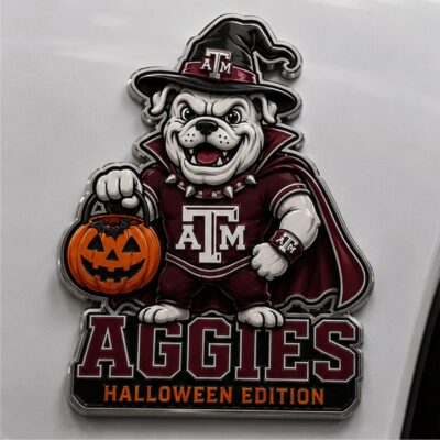 Texas A&M Aggies | Premium NCAA Halloween Edition Car Namge Badge