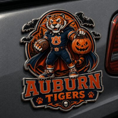 Auburn Tigers | Premium NCAA Halloween Edition Car Namge Badge
