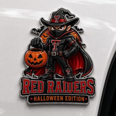 Texas Tech Red Raiders | Premium NCAA Halloween Edition Car Namge Badge