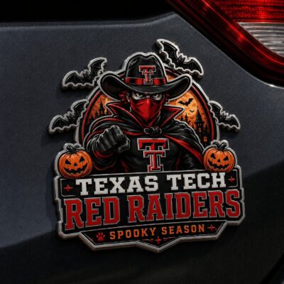 Texas Tech Red Raiders | Premium NCAA Halloween Edition Car Namge Badge