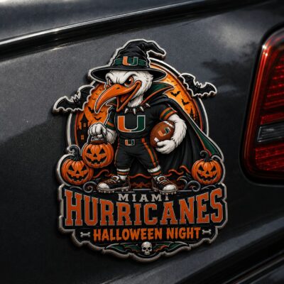 Miami Hurricanes | Premium NCAA Halloween Edition Car Namge Badge