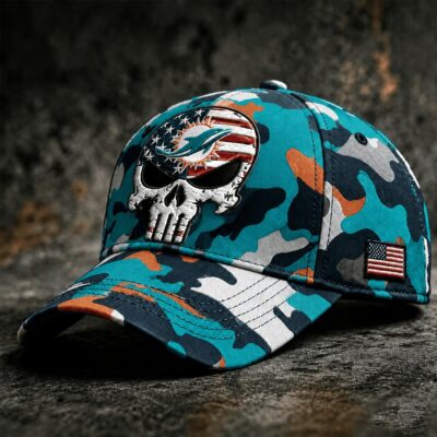 Miami Dolphins | Premium NFL Skull Camo Classic Cap